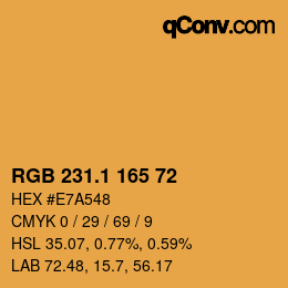 カラーコード: RGB 231.1 165 72 | qconv.com