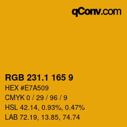 カラーコード: RGB 231.1 165 9 | qconv.com