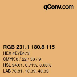Color code: RGB 231.1 180.8 115 | qconv.com