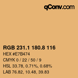Color code: RGB 231.1 180.8 116 | qconv.com