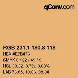 Color code: RGB 231.1 180.8 118 | qconv.com