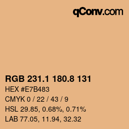 Color code: RGB 231.1 180.8 131 | qconv.com