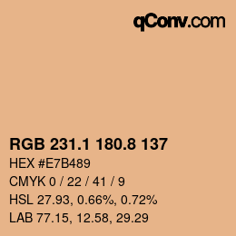 Color code: RGB 231.1 180.8 137 | qconv.com