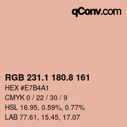 Color code: RGB 231.1 180.8 161 | qconv.com