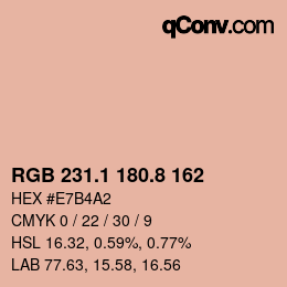 Farbcode: RGB 231.1 180.8 162 | qconv.com