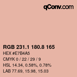Color code: RGB 231.1 180.8 165 | qconv.com