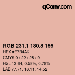 Color code: RGB 231.1 180.8 166 | qconv.com