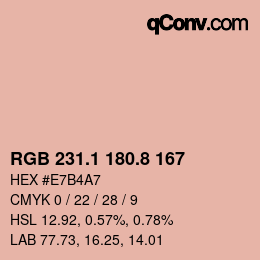 Color code: RGB 231.1 180.8 167 | qconv.com