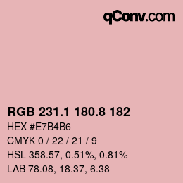 Color code: RGB 231.1 180.8 182 | qconv.com
