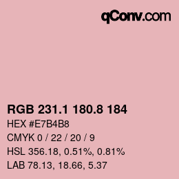 Color code: RGB 231.1 180.8 184 | qconv.com