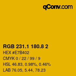 カラーコード: RGB 231.1 180.8 2 | qconv.com