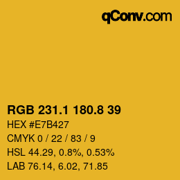 カラーコード: RGB 231.1 180.8 39 | qconv.com