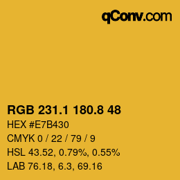 カラーコード: RGB 231.1 180.8 48 | qconv.com