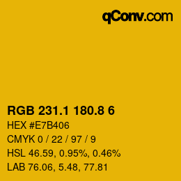 カラーコード: RGB 231.1 180.8 6 | qconv.com