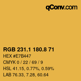 カラーコード: RGB 231.1 180.8 71 | qconv.com