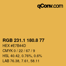 カラーコード: RGB 231.1 180.8 77 | qconv.com