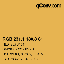 Color code: RGB 231.1 180.8 81 | qconv.com