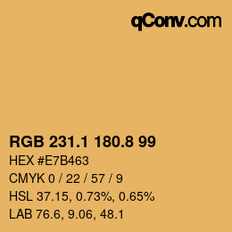 Color code: RGB 231.1 180.8 99 | qconv.com