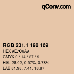 Color code: RGB 231.1 198 169 | qconv.com