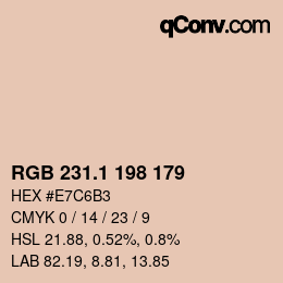 Color code: RGB 231.1 198 179 | qconv.com