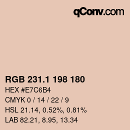 カラーコード: RGB 231.1 198 180 | qconv.com