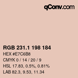 カラーコード: RGB 231.1 198 184 | qconv.com