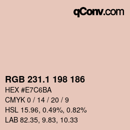 カラーコード: RGB 231.1 198 186 | qconv.com