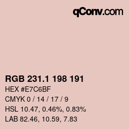 Color code: RGB 231.1 198 191 | qconv.com