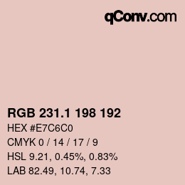 Color code: RGB 231.1 198 192 | qconv.com
