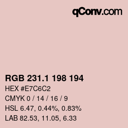 Color code: RGB 231.1 198 194 | qconv.com