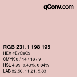 カラーコード: RGB 231.1 198 195 | qconv.com