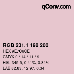 カラーコード: RGB 231.1 198 206 | qconv.com