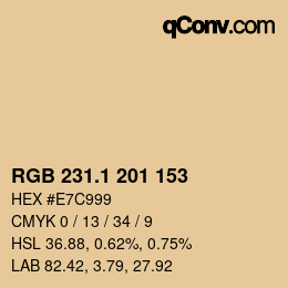 カラーコード: RGB 231.1 201 153 | qconv.com
