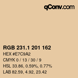 Color code: RGB 231.1 201 162 | qconv.com