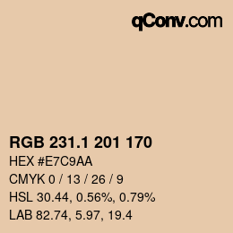 カラーコード: RGB 231.1 201 170 | qconv.com