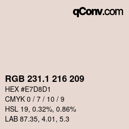 カラーコード: RGB 231.1 216 209 | qconv.com