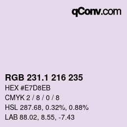 カラーコード: RGB 231.1 216 235 | qconv.com