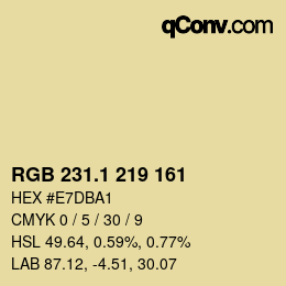 カラーコード: RGB 231.1 219 161 | qconv.com