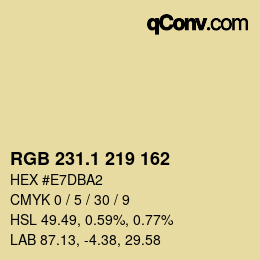 Color code: RGB 231.1 219 162 | qconv.com