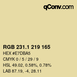 カラーコード: RGB 231.1 219 165 | qconv.com