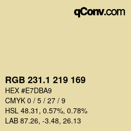 カラーコード: RGB 231.1 219 169 | qconv.com