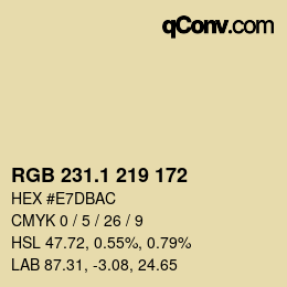 カラーコード: RGB 231.1 219 172 | qconv.com