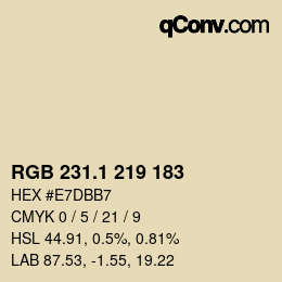 カラーコード: RGB 231.1 219 183 | qconv.com