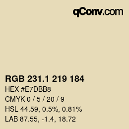 カラーコード: RGB 231.1 219 184 | qconv.com