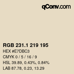 カラーコード: RGB 231.1 219 195 | qconv.com