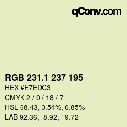 Color code: RGB 231.1 237 195 | qconv.com
