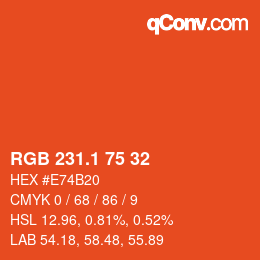 カラーコード: RGB 231.1 75 32 | qconv.com