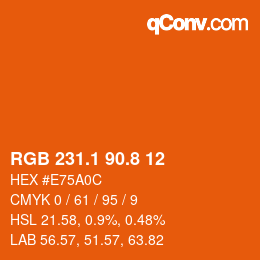 Color code: RGB 231.1 90.8 12 | qconv.com