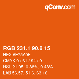 Color code: RGB 231.1 90.8 15 | qconv.com