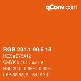 Color code: RGB 231.1 90.8 18 | qconv.com